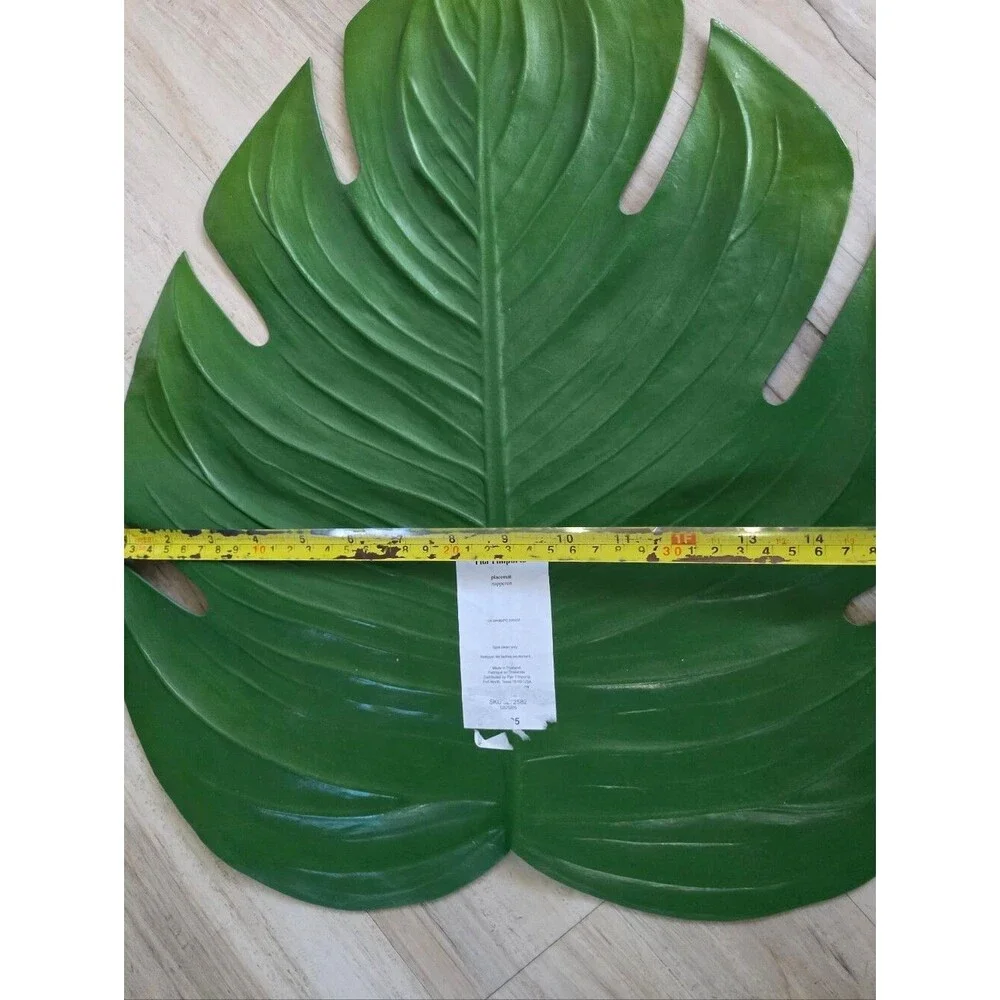 Pier 1 Monstera Leaf Placemat Set Of 8 17x16 Tropical Patio Hollywood Regency
